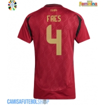 Camisa de time de futebol Bélgica Wout Faes #4 Replicas 1º Equipamento Feminina Europeu 2024 Manga Curta